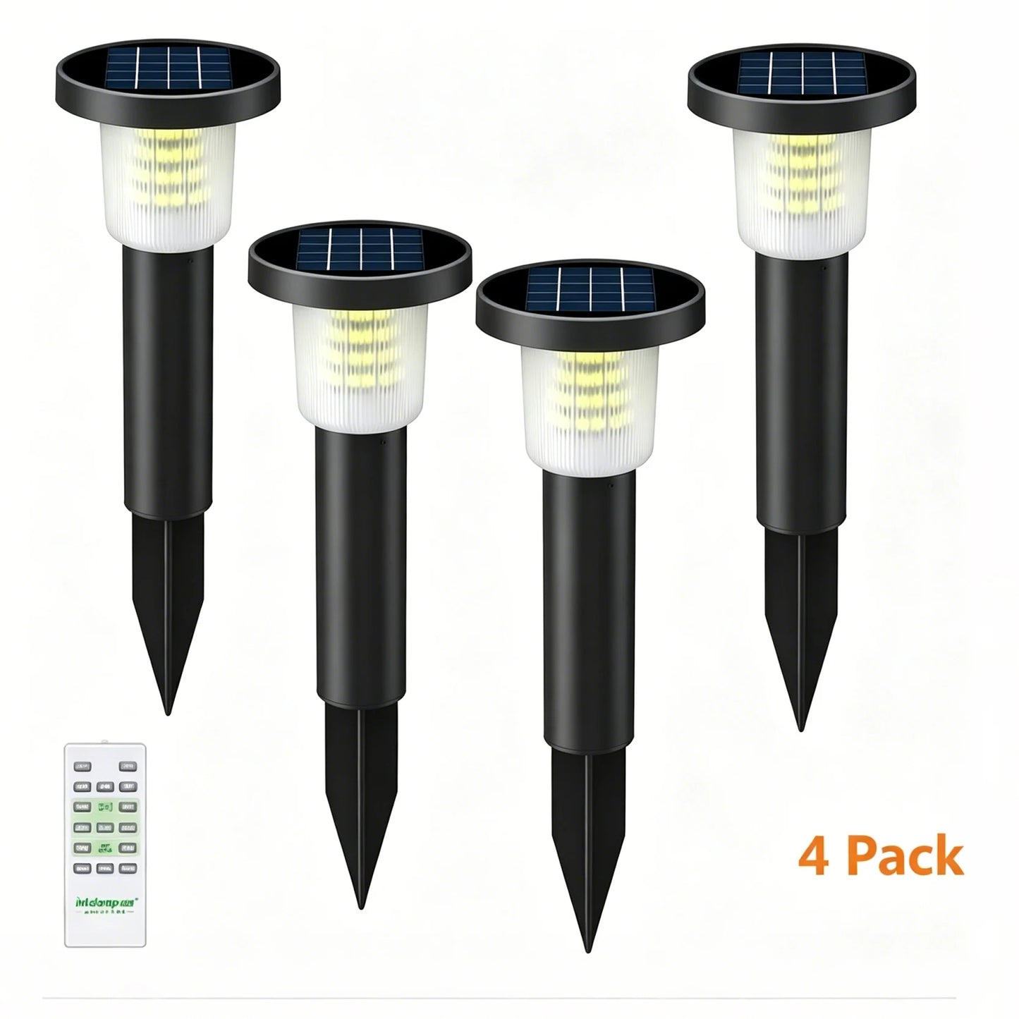Intelamp 3800mah 500LM 2 Pack Solar Pathway Lights Lawn Lights Outdoor Auto On/Off Landscape Light For Yard Garden Driveway Patio Walkway