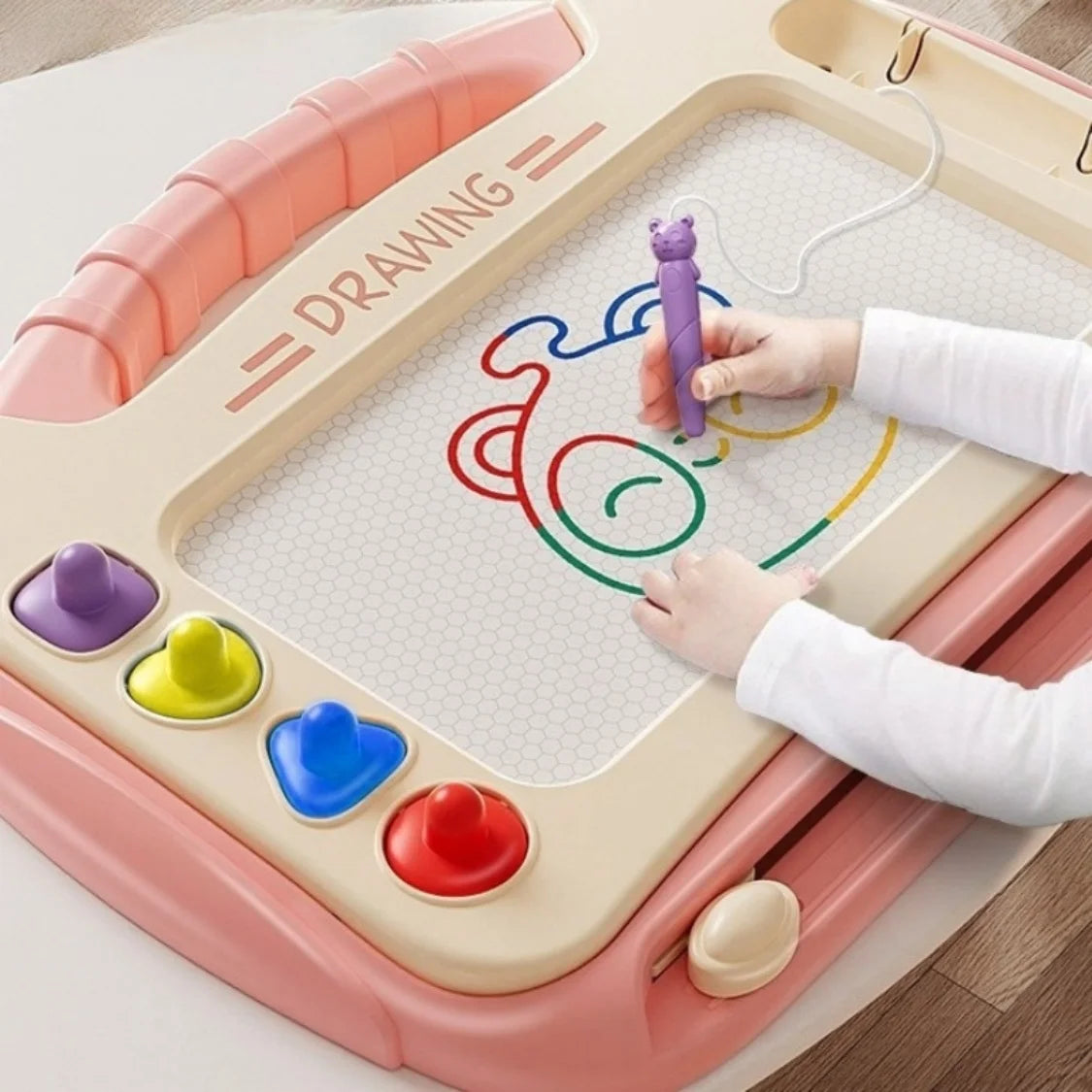 Erasable Magnetic Drawing Board For Kids With Stamps And Pen