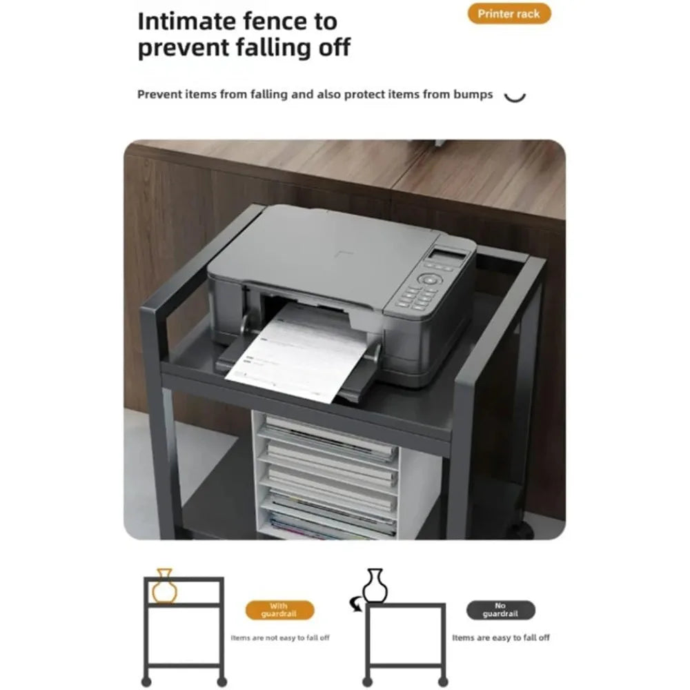 Garvee Dual Tier Office Printer Rack Metal PC Tower Stand