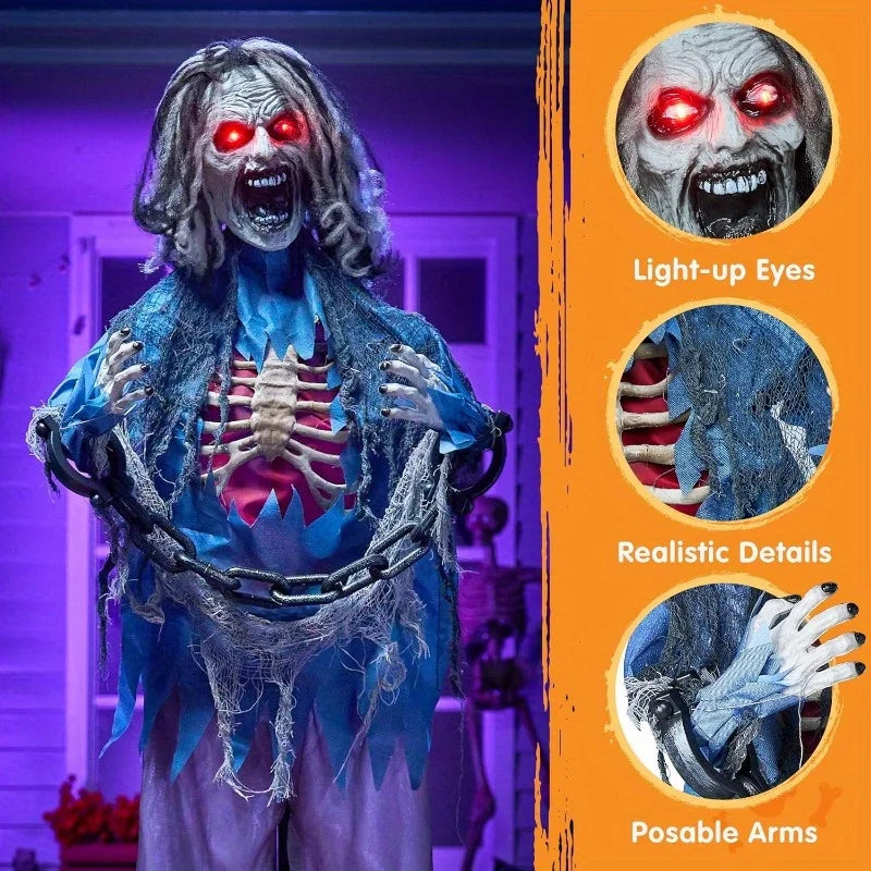 Joyfy Animatronic Zombie Halloween Standup Decoration Prop