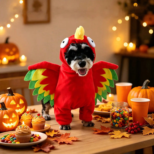Halloween Turkey Standing Pet Costume With 3D Wings For Dogs