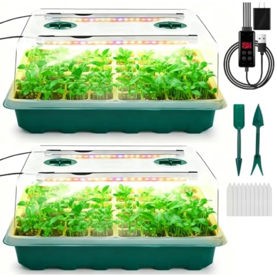 Automatic Seed Starter Tray With Led Grow Light And Dome