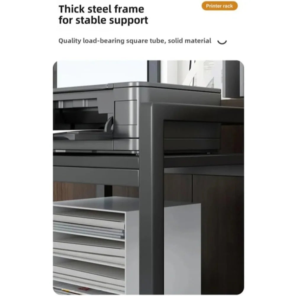 Garvee Dual Tier Office Printer Rack Metal PC Tower Stand