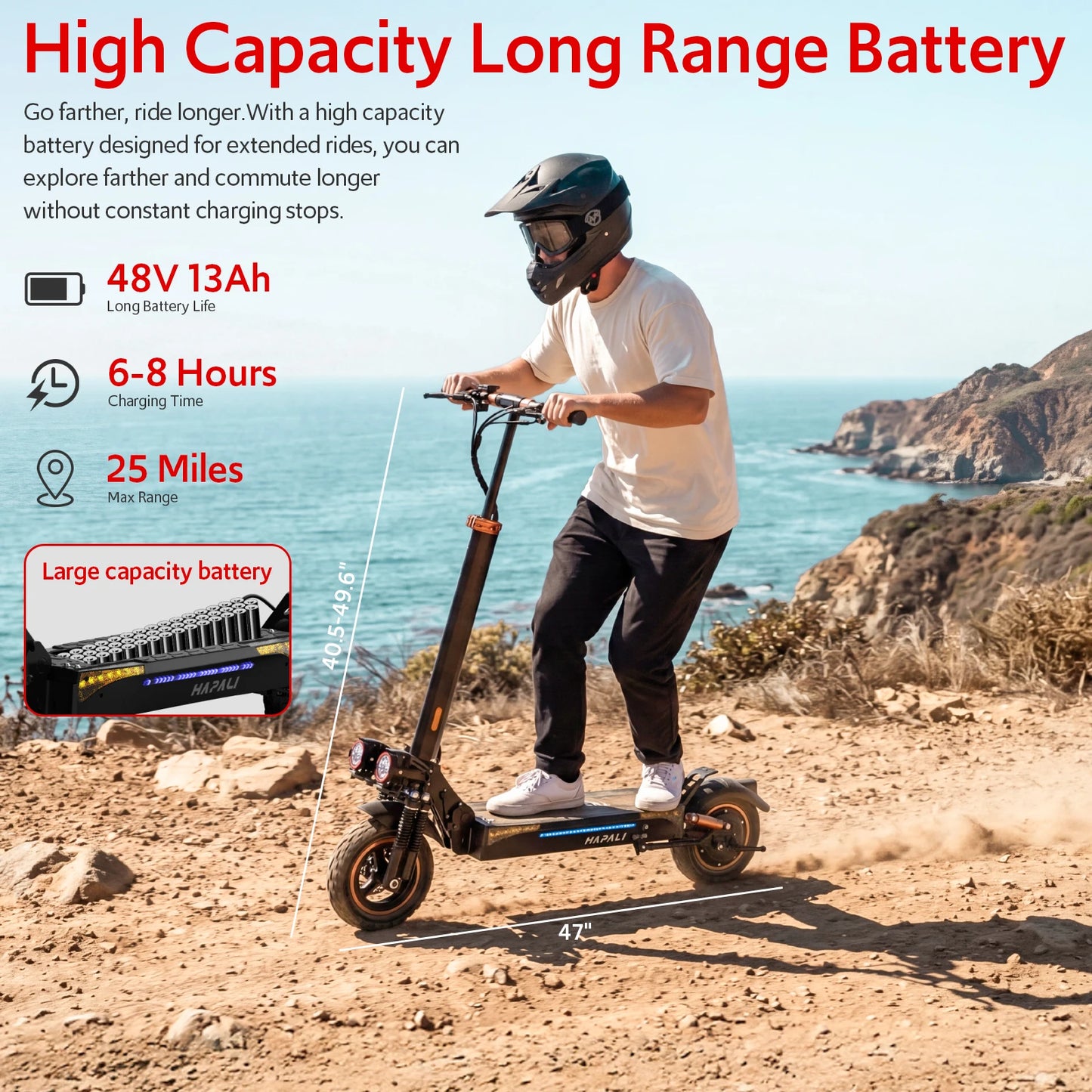 Osboo Off Road Folding Electric Scooter With 1200W Motor