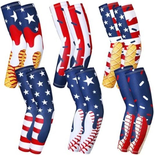 Youth Compression Baseball Arm Sleeves UV Protection Gear