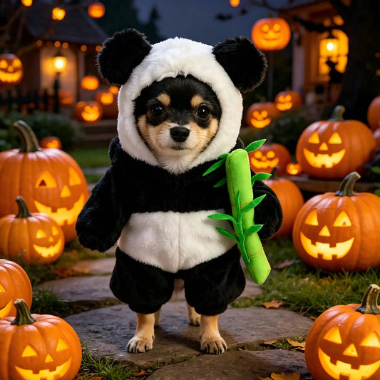 Halloween Cute Dog Panda Transformation Costume With Head Mask