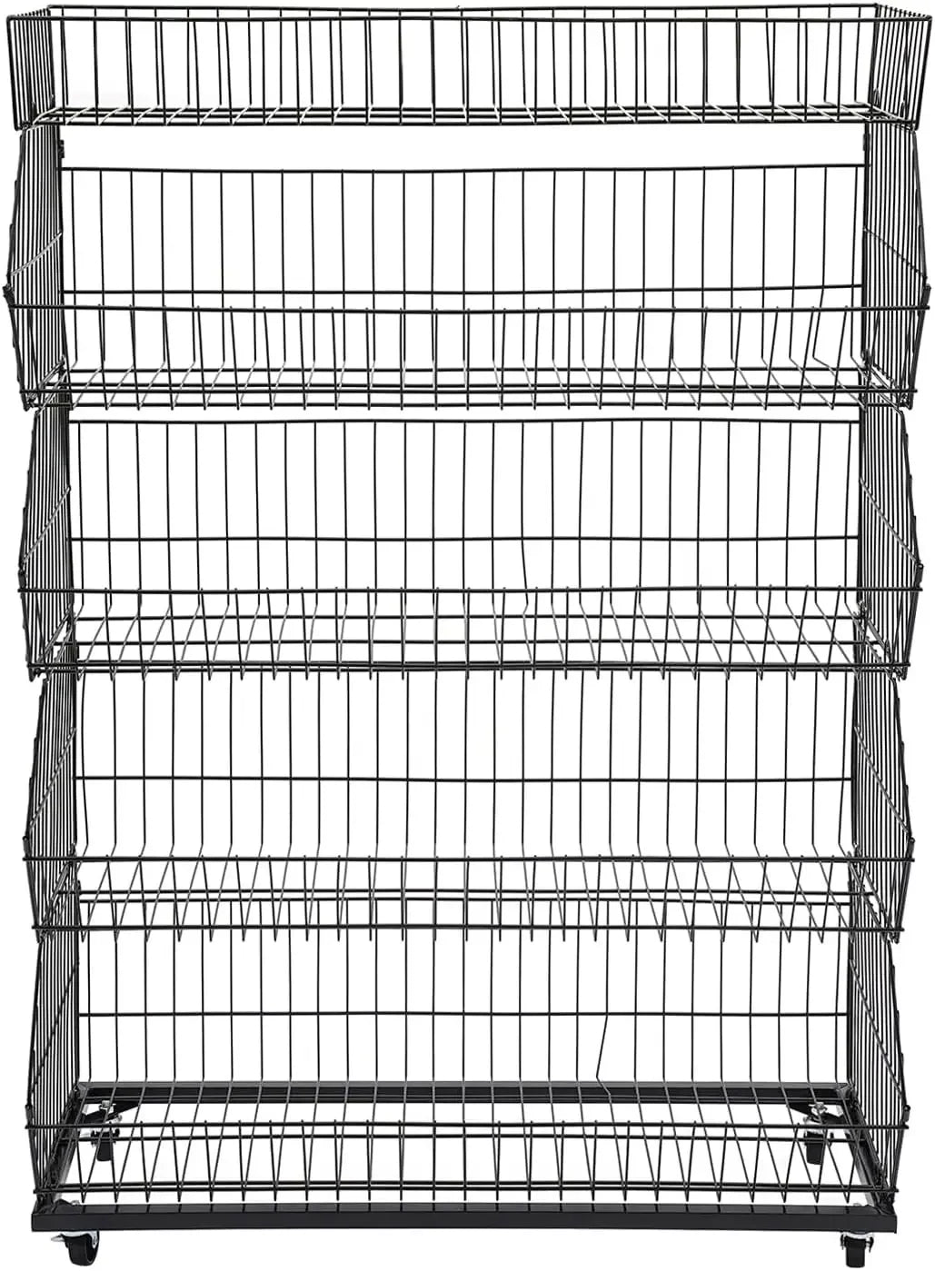 Multi Level Steel Wire Display Shelf For Supermarket Produce