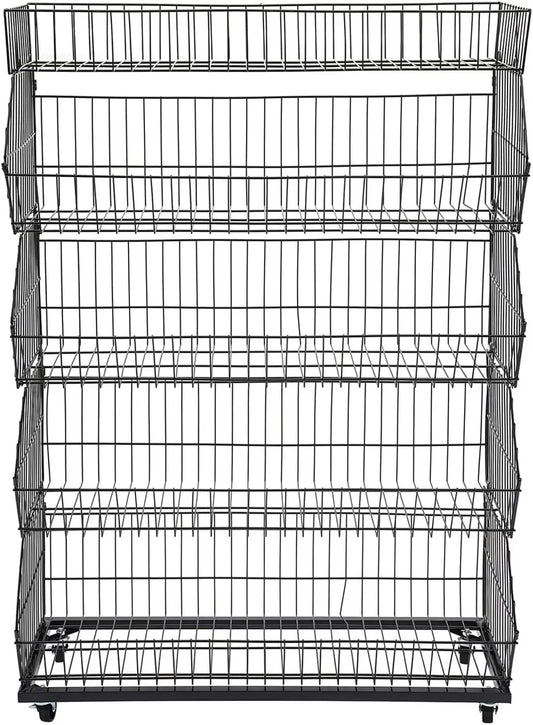 Multi Level Steel Wire Display Shelf For Supermarket Produce