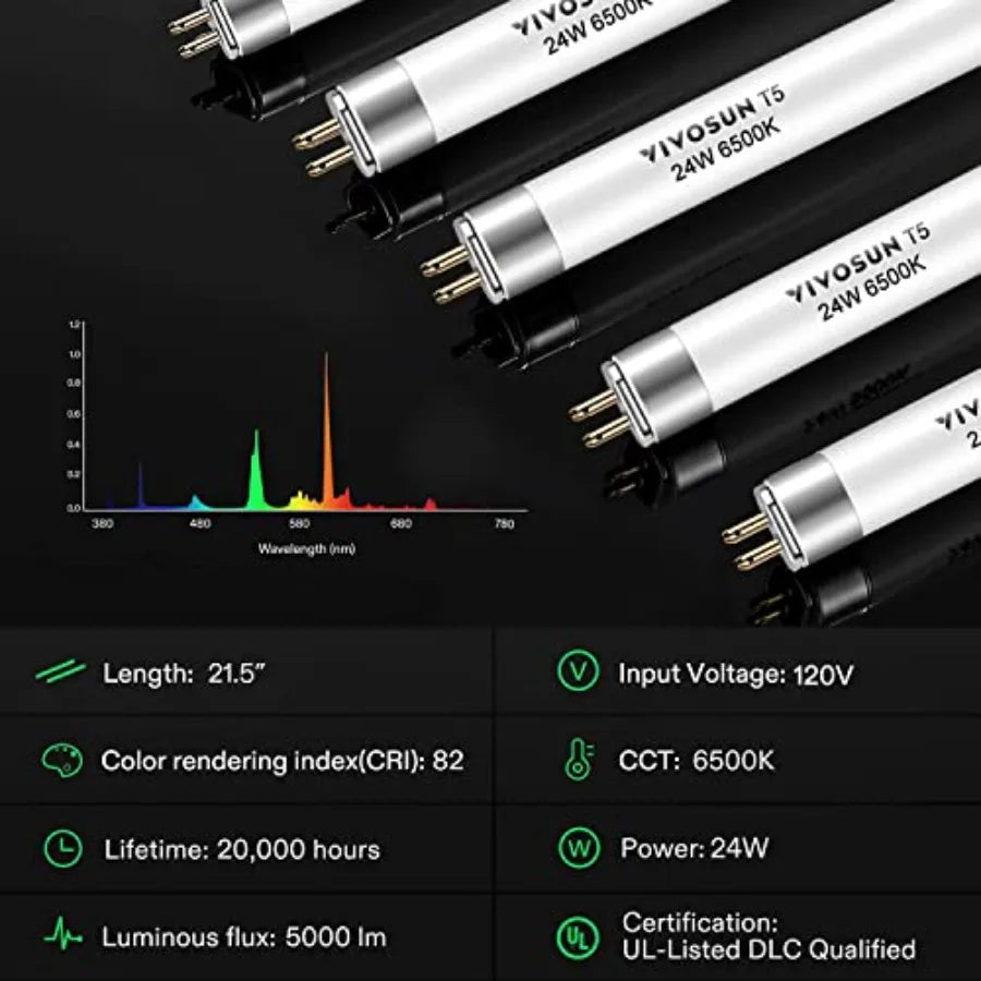 T5 Fluorescent Grow Light Bulbs High Output Tube Lamp