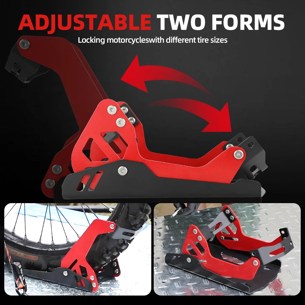 JFGRACING Heavy Duty Motorcycle Trailer Front Wheel Stand Parking Chock