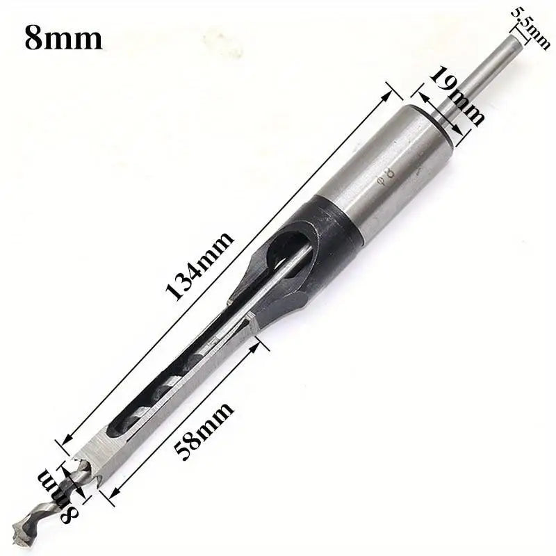 Carbon Steel Square Auger Mortising Woodworking Drill Bit Set