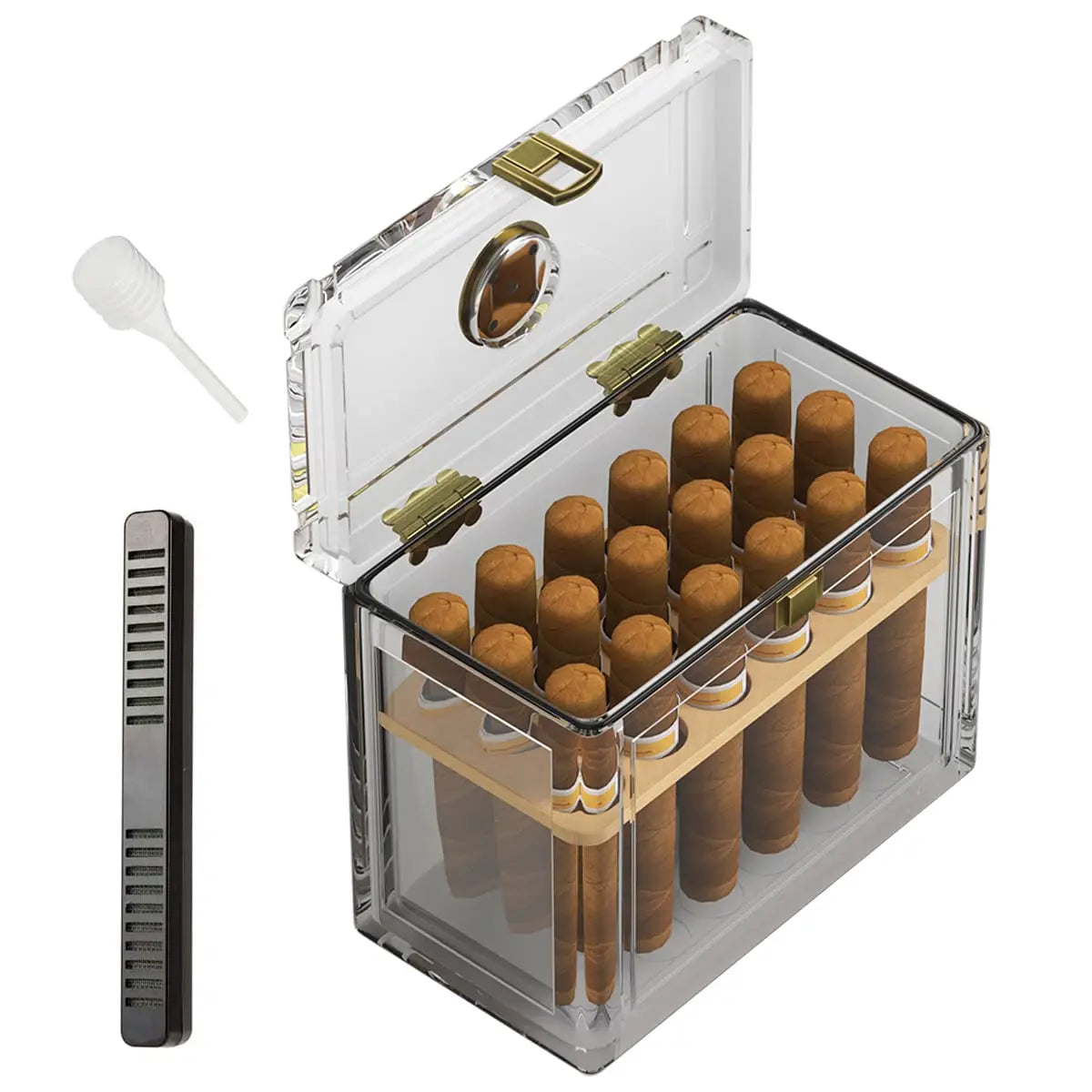 Xifei Portable Cigar Humidor With Hygrometer And Cedar Tray