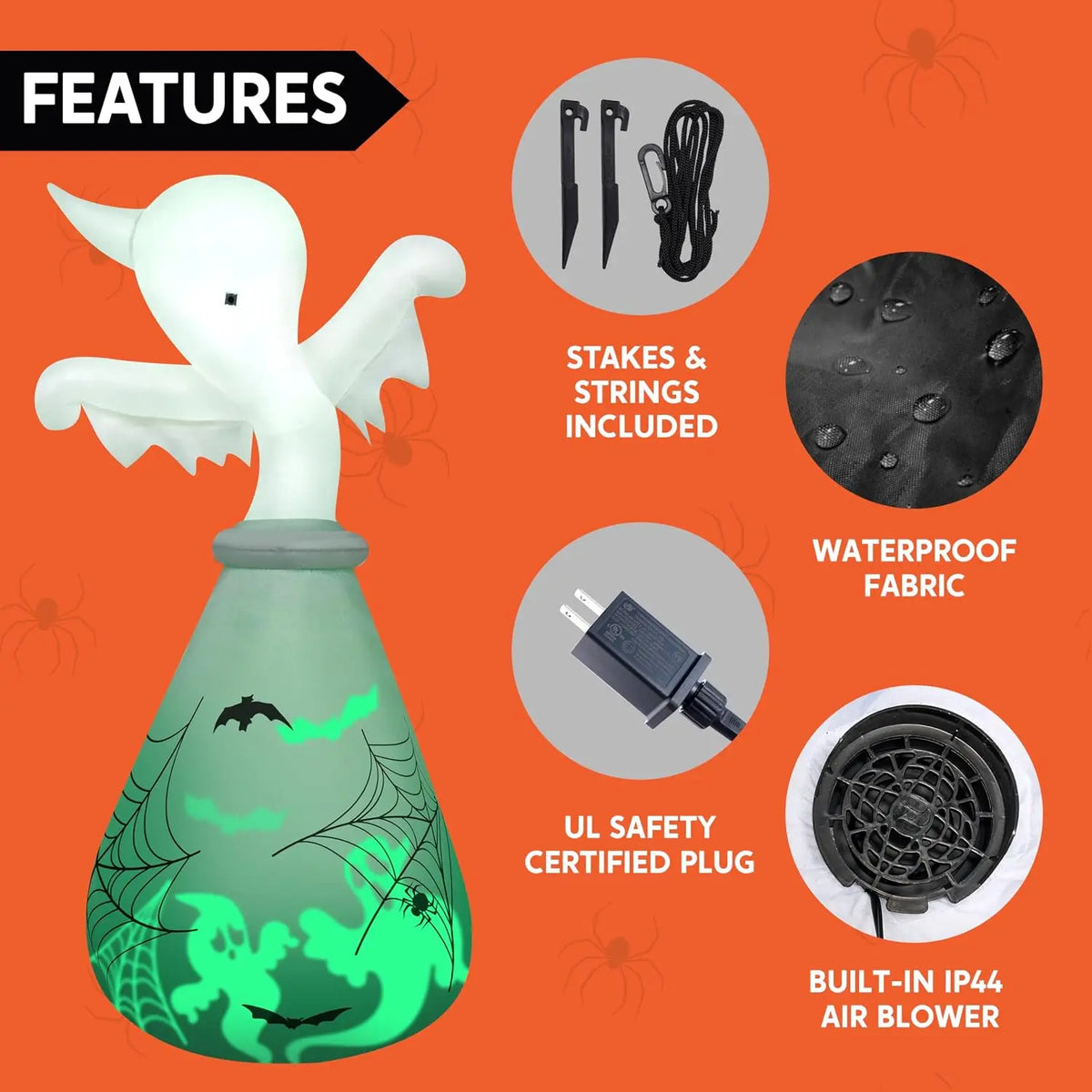 Joyfy Ghost Inflatable Outdoor Halloween Yard Decoration