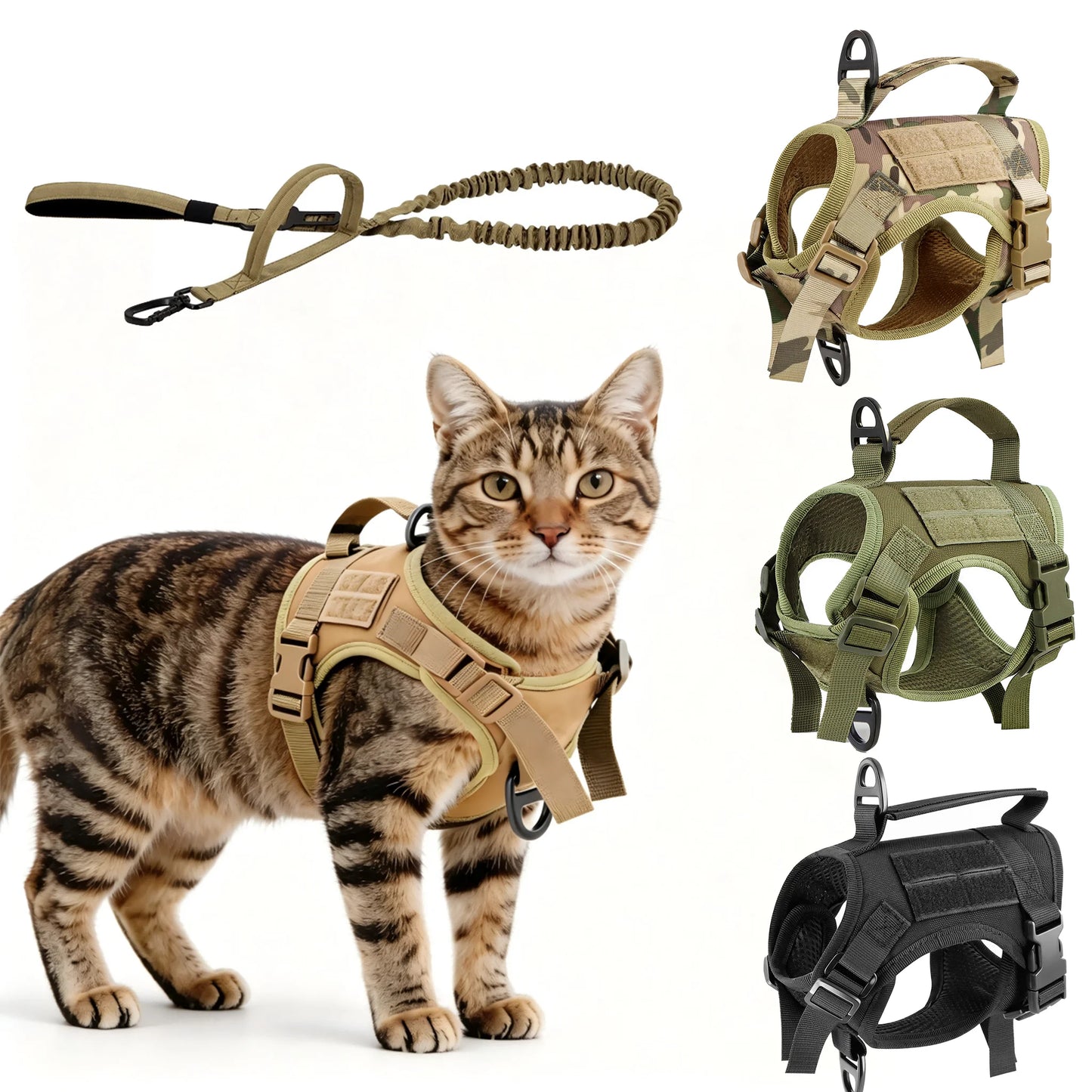 Petravel Tactical Cat Harness And Leash Set With Handle