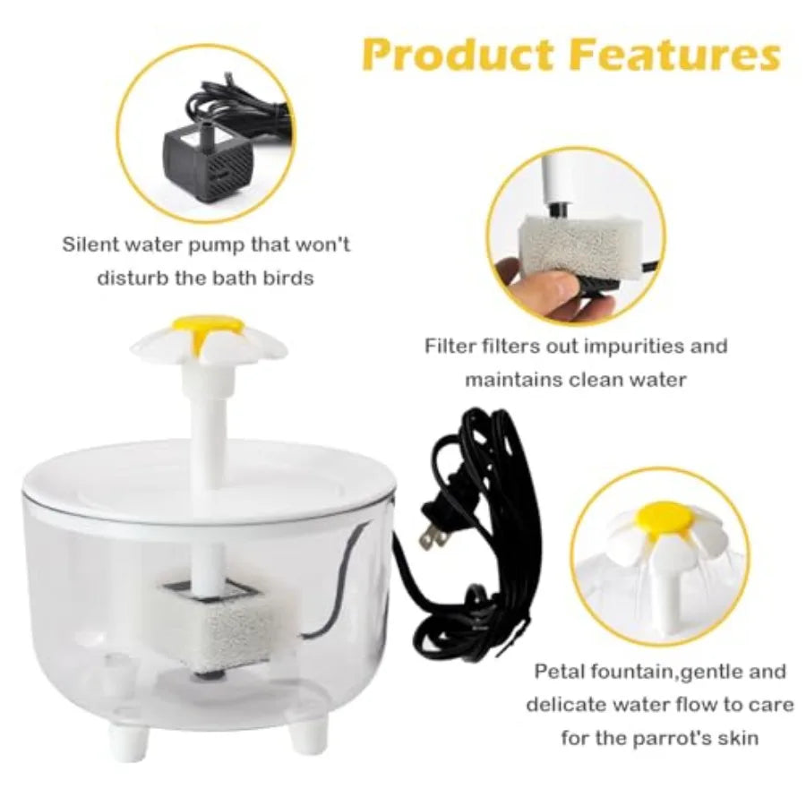 Automatic Indoor Bird Bath With Fountain Filter And Circulating Pump