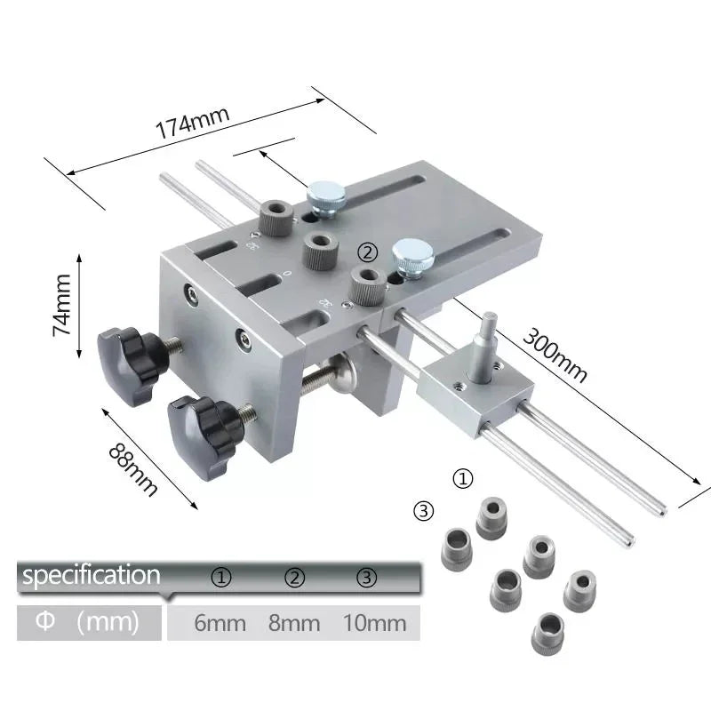 Allsome 3 In 1 Wood Doweling Jig Kit Aluminum Alloy