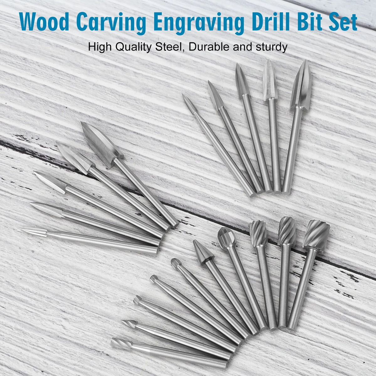 Wood Carving Engraving Drill Bits Set For Rotary Tools