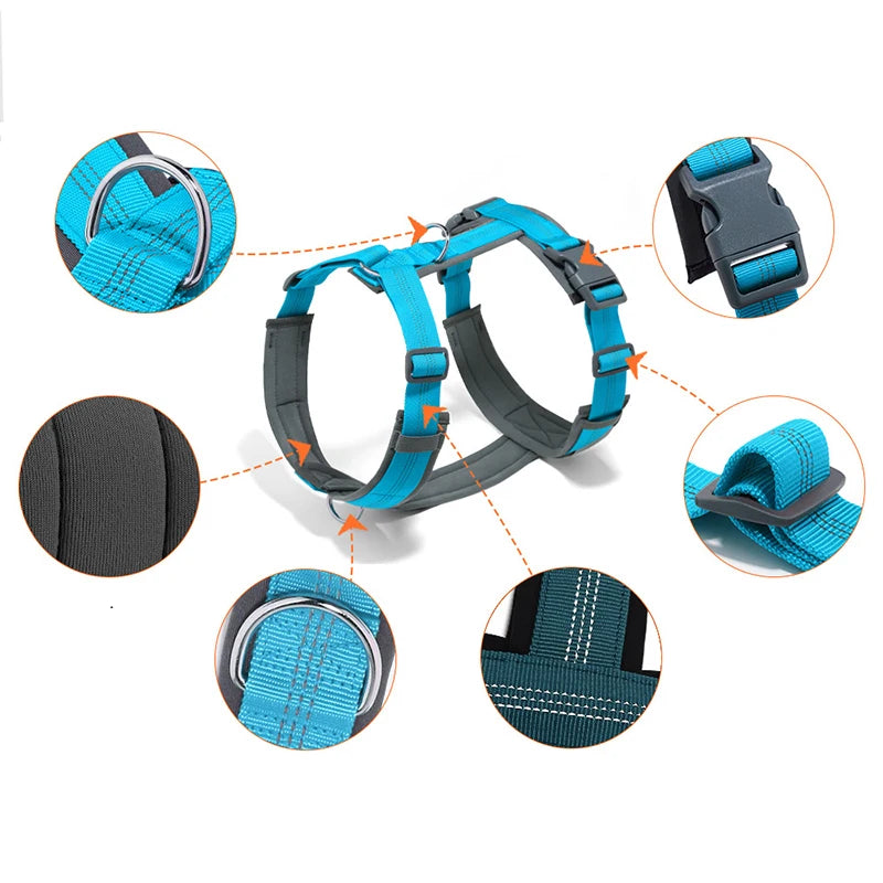 MeowVista Adjustable Nylon Reflective Dog Harness Vest