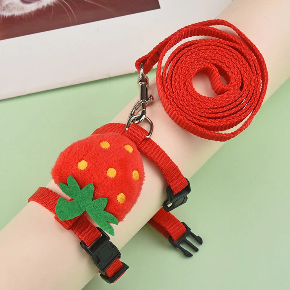 Adjustable Nylon Pet Harness And Leash Set For Small Animals