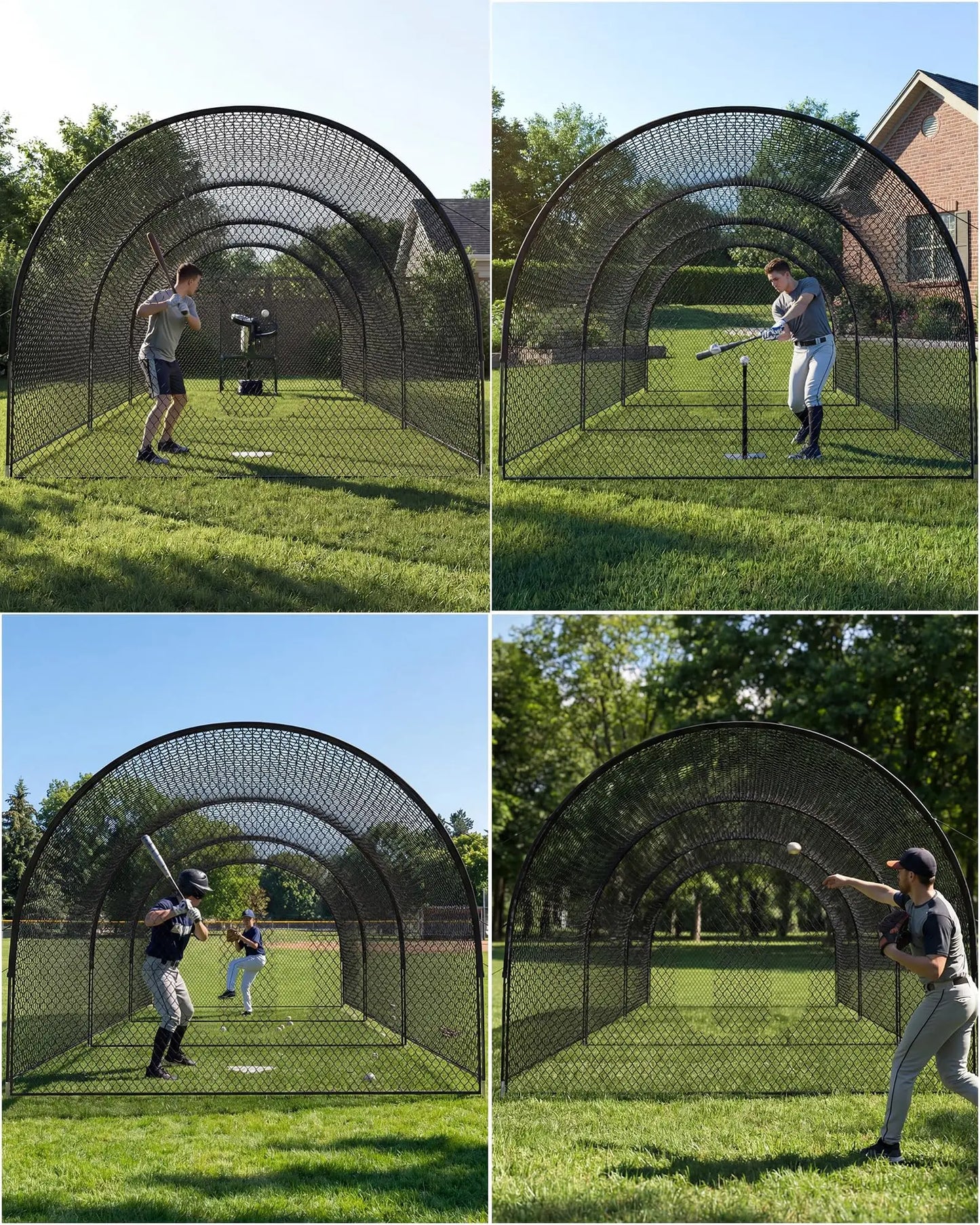 33Ft/22Ft Baseball Batting Cage, Baseball Training Equipment Netting Cages, with Frame & Net – Practice Hitting, Pitching & Golf in Backyard or Field