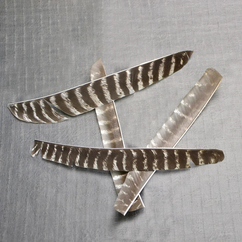 Turkey Feather Arrow Fletches 50Pcs Natural Real Turkey Vanes Left & Right Wing Pure Natural Feather Fletching DIY Replacement Parts for Carbon Aluminum Arrows Outdoor Archery Hunting Target Shooting Accessories