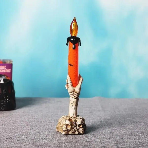 Halloween LED Skull Candle Lamp Flameless Ghost Party Decoration