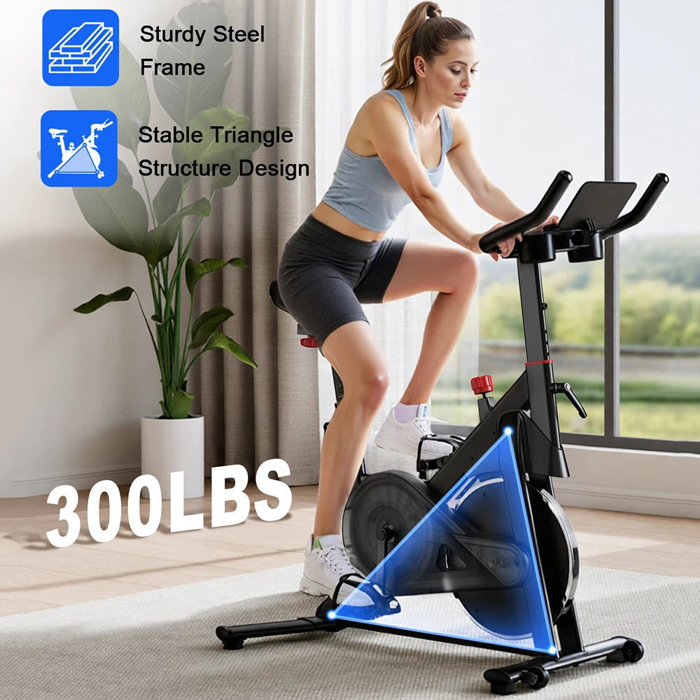 LACUFFY Magnetic Resistance Exercise Bike for Home Workouts