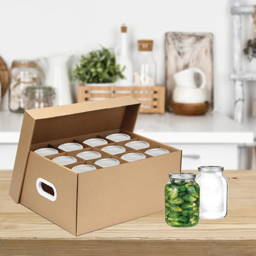 Cardboard Mason Jar Storage Boxes With Handles And Dividers