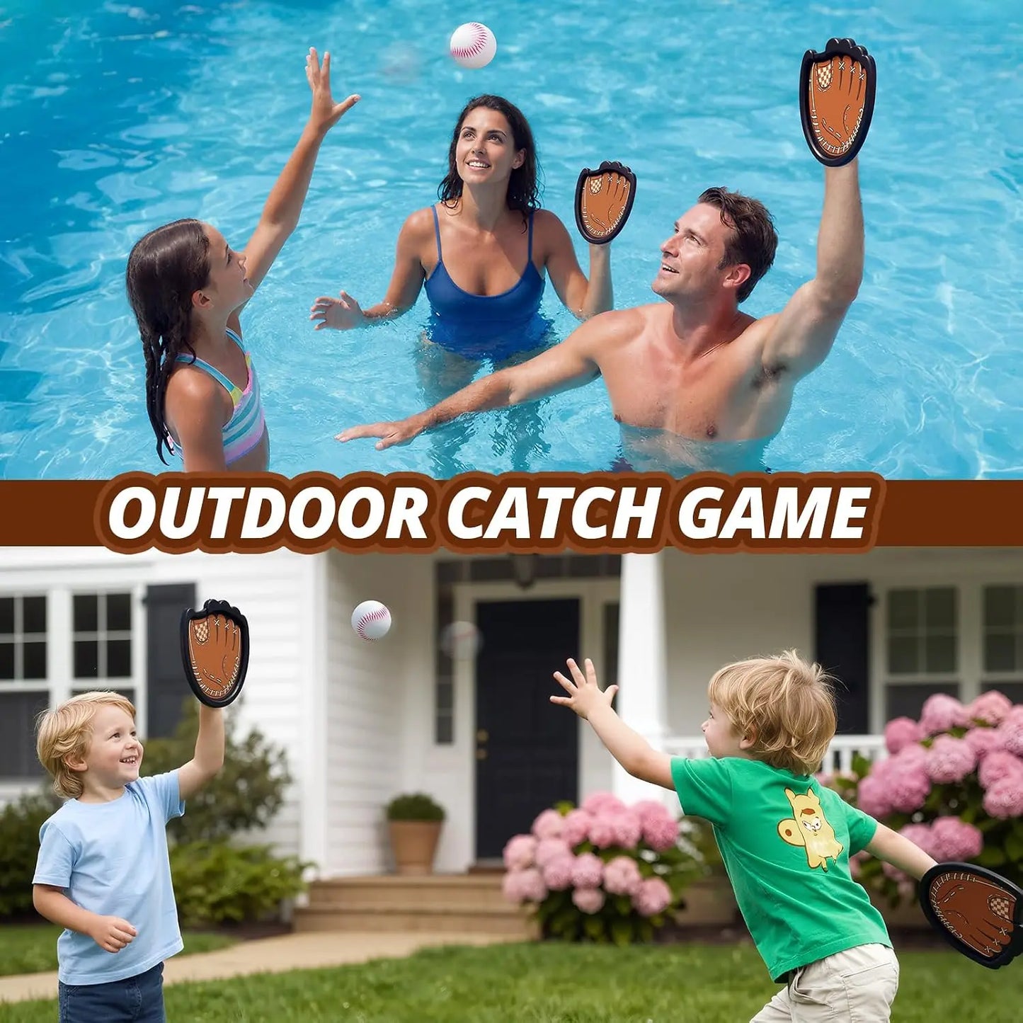 Kids Interactive Sticky Catch Ball Game With Two Paddles