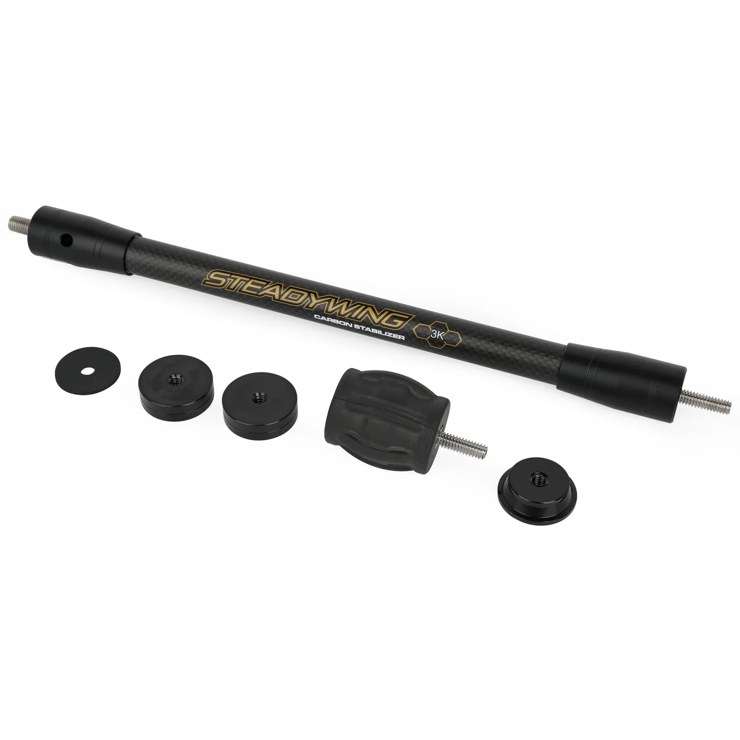 Archery Bow Stabilizer Balance Rod 6/8/10/12/15 Inch 3K Carbon Fibre Shock Absorber Damp for Compound Recurve Bow Accuracy