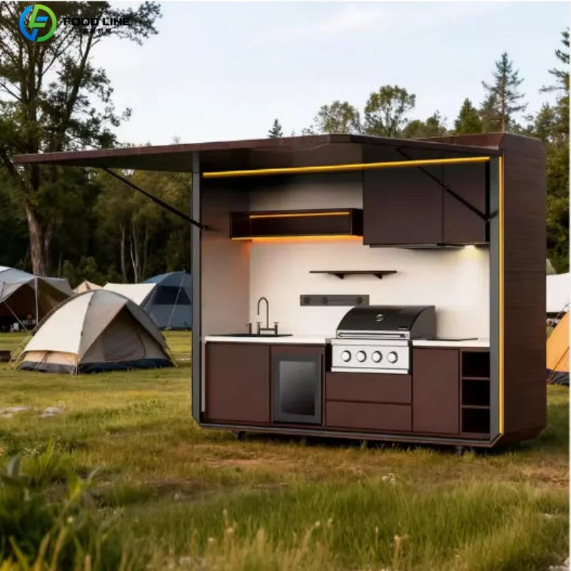 Outdoor Patio Kitchen BBQ Combo Weatherproof Storage Cabinet Stainless Steel Modular All in One Garden Backyard Customized