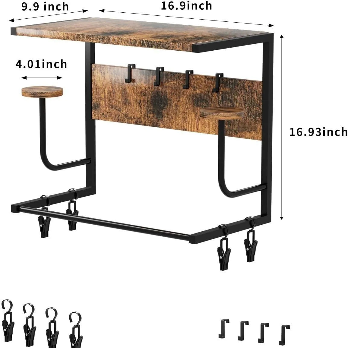 HiMISS Wall Mounted Motorcycle Helmet Holder And Glove Rack