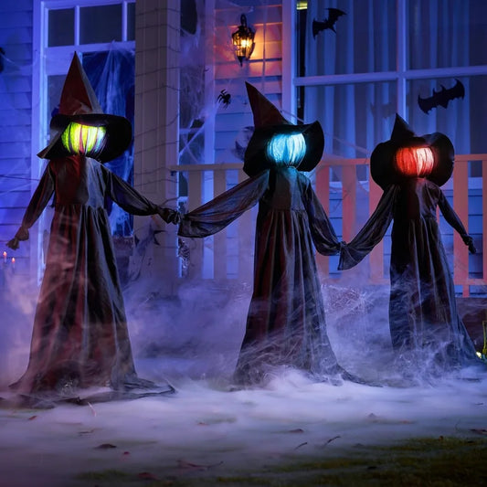 Joyfy Light Up Halloween Witch Yard Stake Outdoor Graveyard Decor