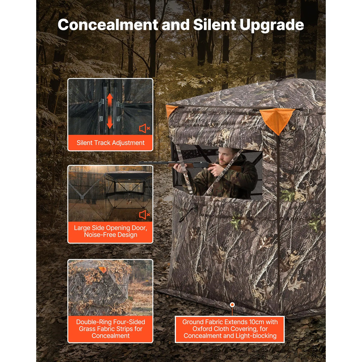 SucceBuy Ground Hunting Blind With Silent Door And Carry Bag