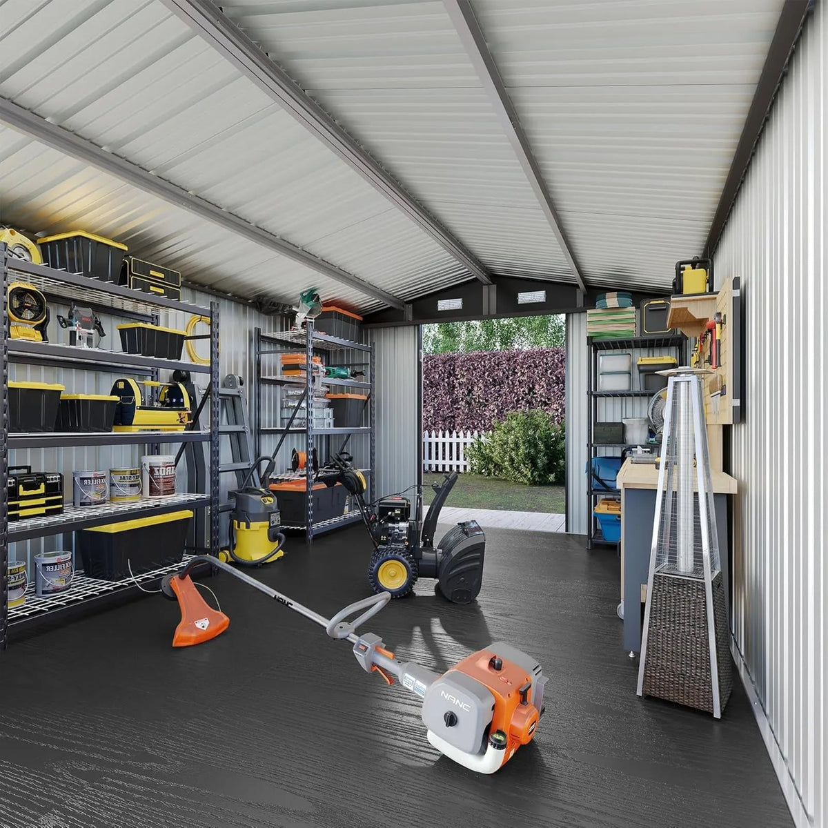 Galvanized Steel Outdoor Storage Shed With Floor And Vents