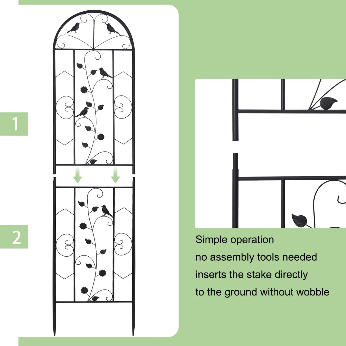 Metal Garden Trellis Anti Rust Climbing Plant Panel Support