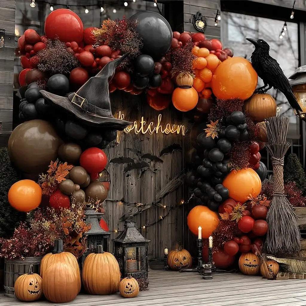 Premium Halloween Latex Balloon Arch Garland Party Kit