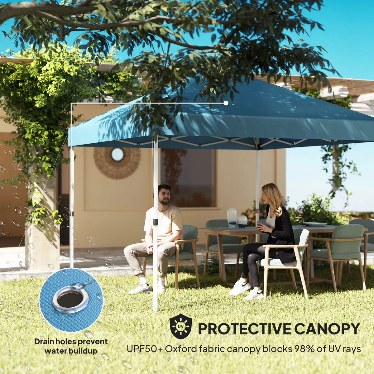 Outsunny Pop Up Canopy Tent With Two Heavy Duty Half Sidewalls