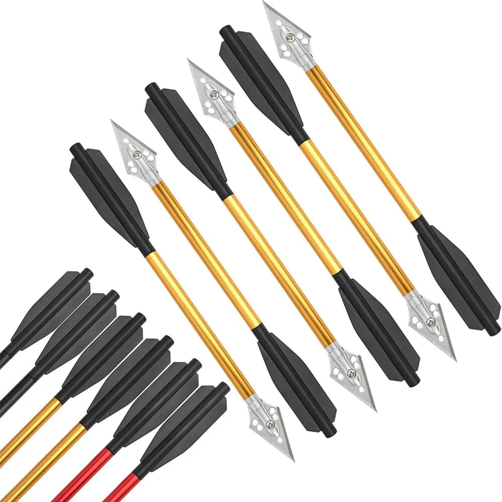 Aluminium Crossbow Arrows 12pcs 6.7 Inch Crossbow Bolts Removable Blade Arrowheads Suitable for Outdoor Archery Shooting Hunting