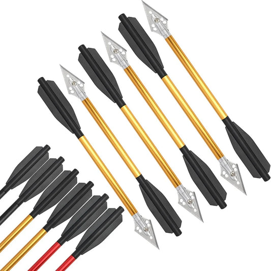Aluminium Crossbow Arrows 12pcs 6.7 Inch Crossbow Bolts Removable Blade Arrowheads Suitable for Outdoor Archery Shooting Hunting