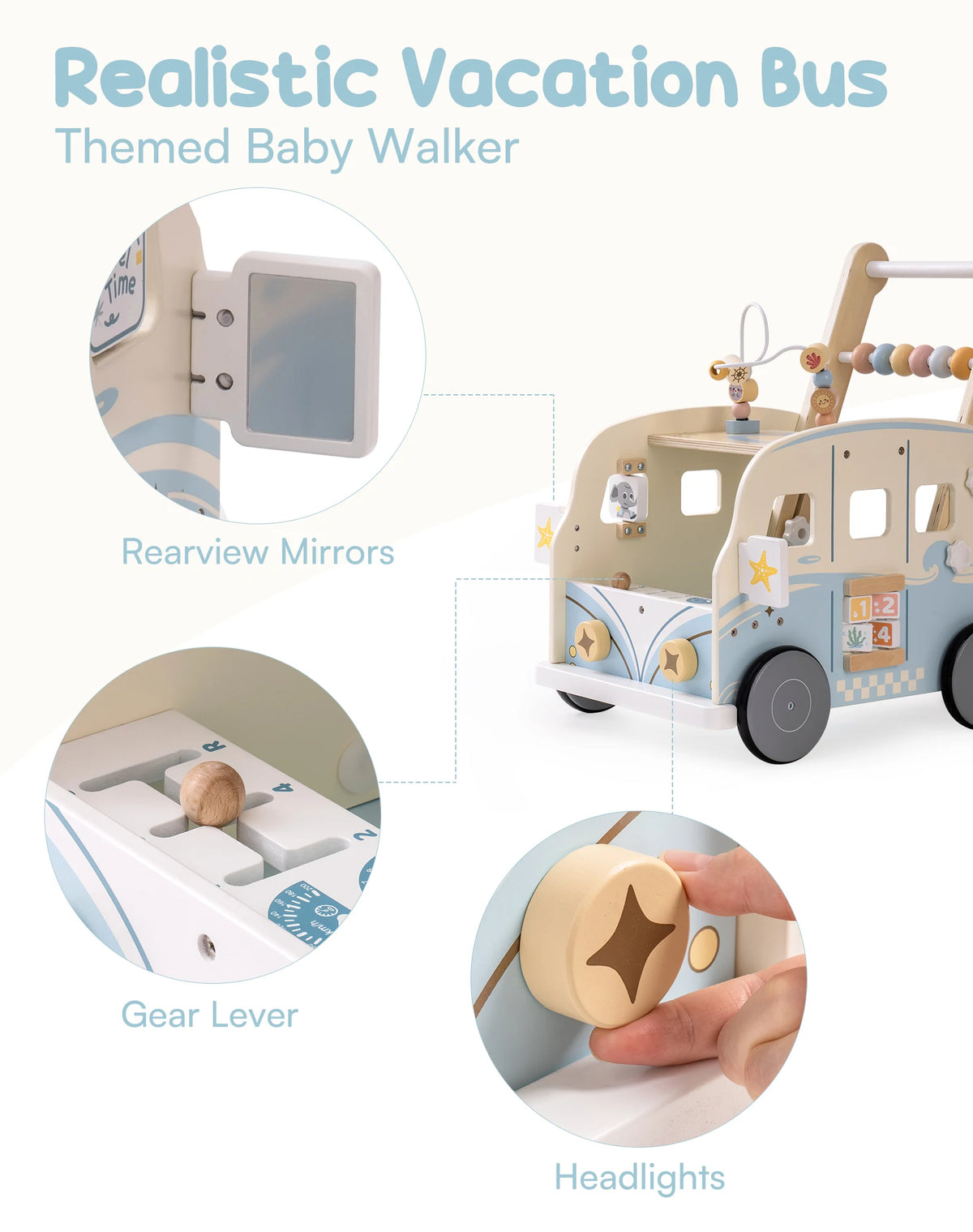 Robud Toddler Activity Walker Push Cart Baby Motor Skill Toy