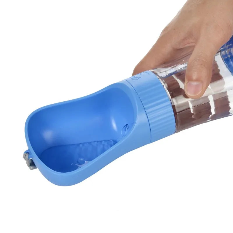 Portable Dog Water Bottle With Integrated Food Container For Pets