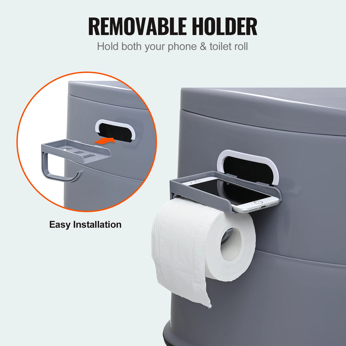 SucceBuy Portable Gravity Flush Camping Toilet With Detachable Bucket