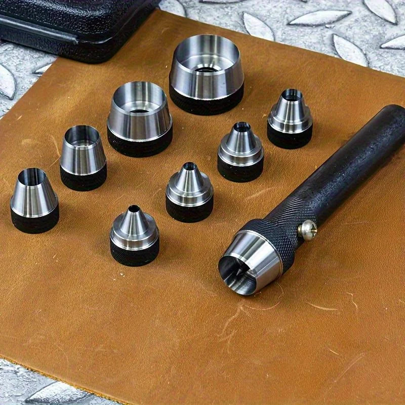Heavy Duty Leather Hole Punch Set Interchangeable Dies For Crafting