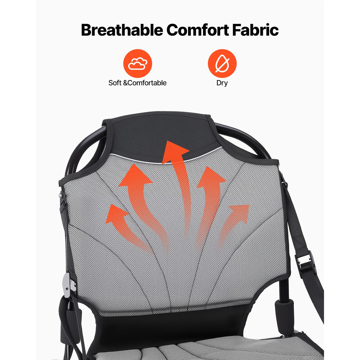 SucceBuy Aluminum Kayak Seat With Adjustable Back Support
