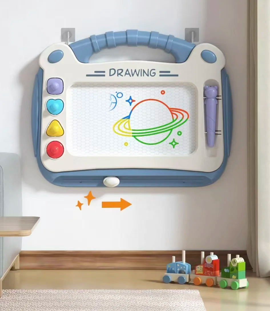 Erasable Magnetic Drawing Board For Kids With Stamps And Pen