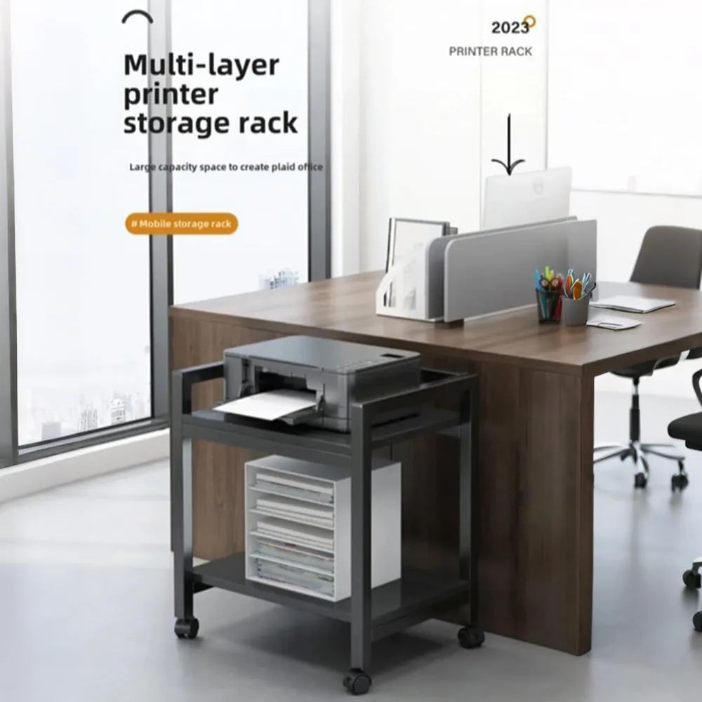 Garvee Dual Tier Office Printer Rack Metal PC Tower Stand