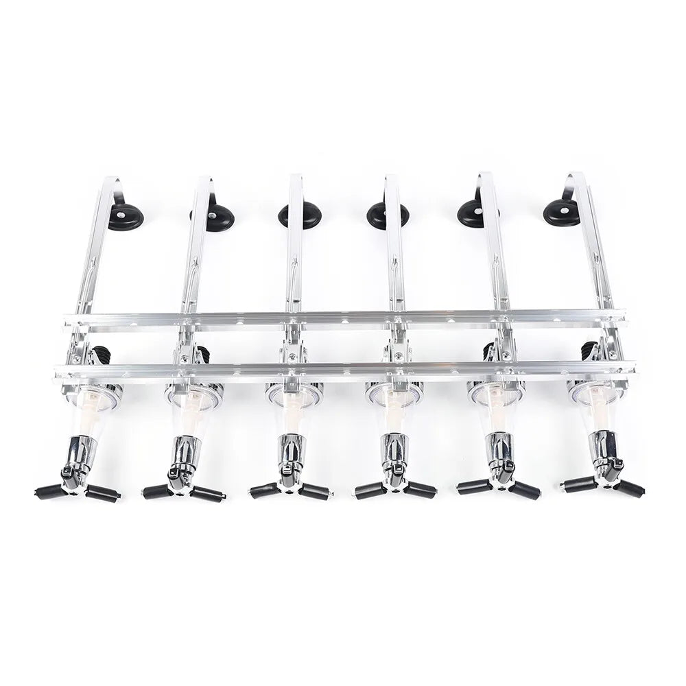 6-Bottles Alcohol Liquor Dispenser Stand Wall Mounted Drink Beer Wine Bar Butler 53*11*36cm