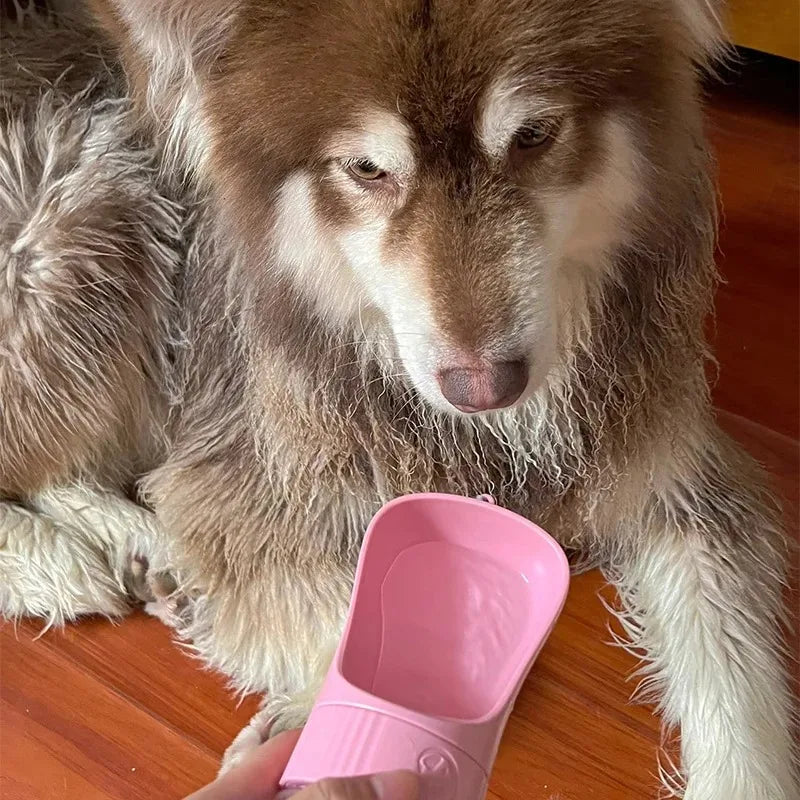 Portable Dog Water Bottle With Integrated Food Container For Pets