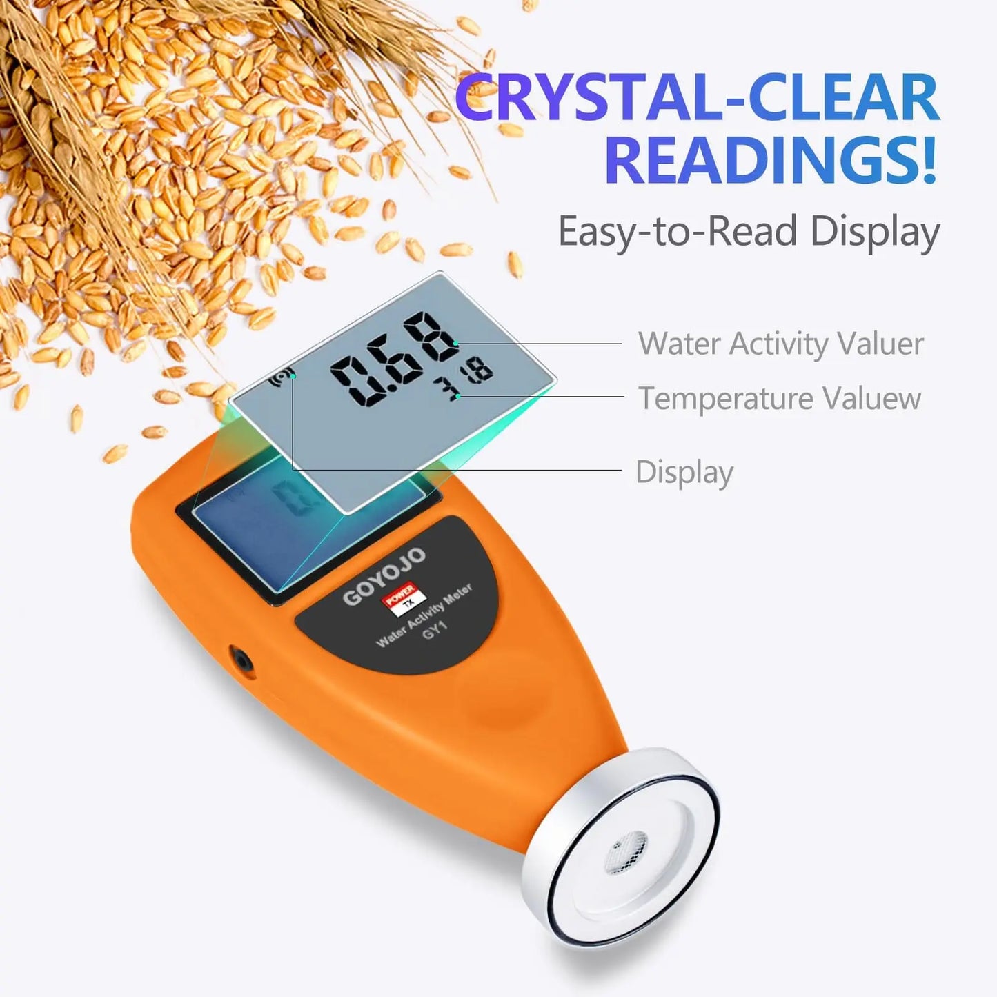 Water Activity Meter Smart Food Water Activity Tester for Jerky Dried Fruit Grain Vegetable Water Activity Analyzer Monitor